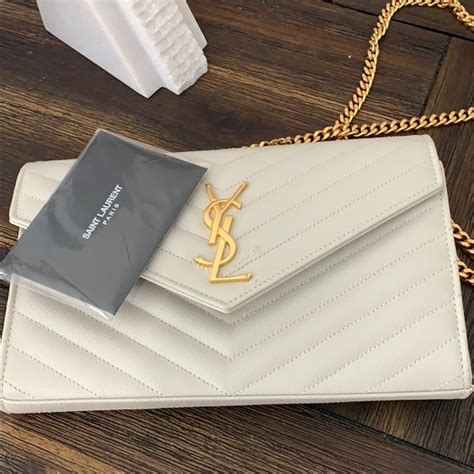 ysl white gold bag|yves saint laurent white bag.